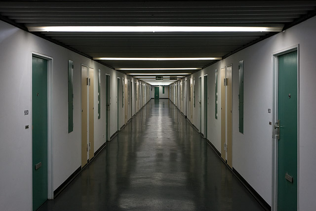 Couloir d'habitation / Wohnungsgang, Unité d'habitation de Le Corbusier / Corbusierhaus - Berlin - Brandebourg / Brandenburg - Allemagne / Deutschland - Sites - Photographie - 08